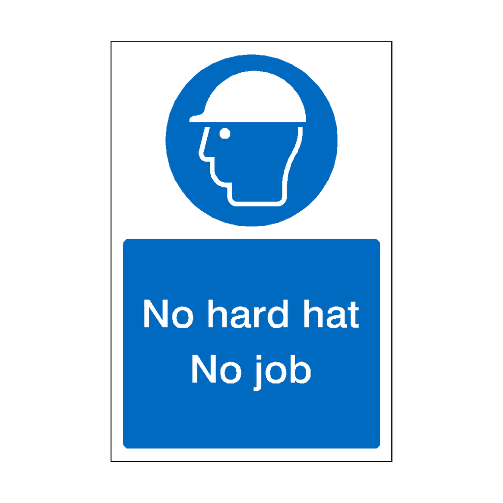 No Hard Hat No Job Sign