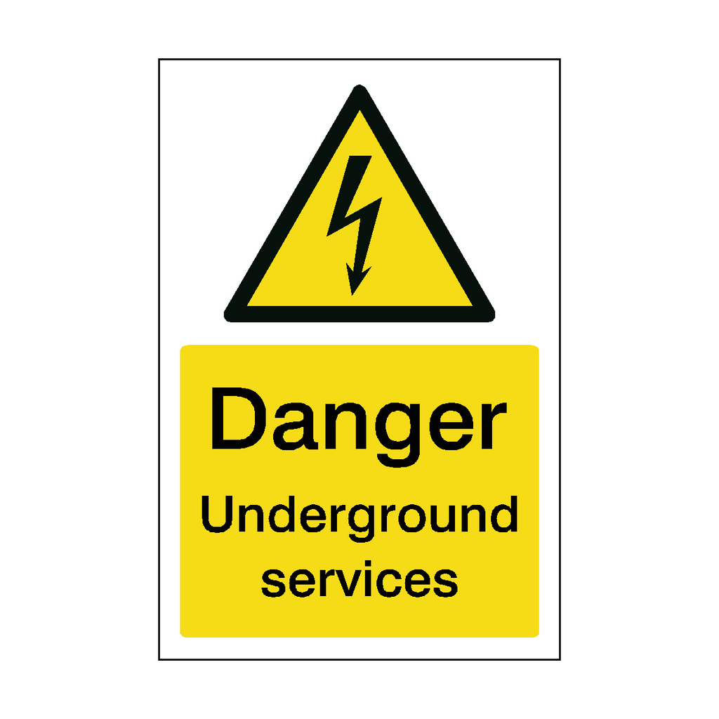 Danger Underground Services Safety Sign | Safety-Label.co.uk