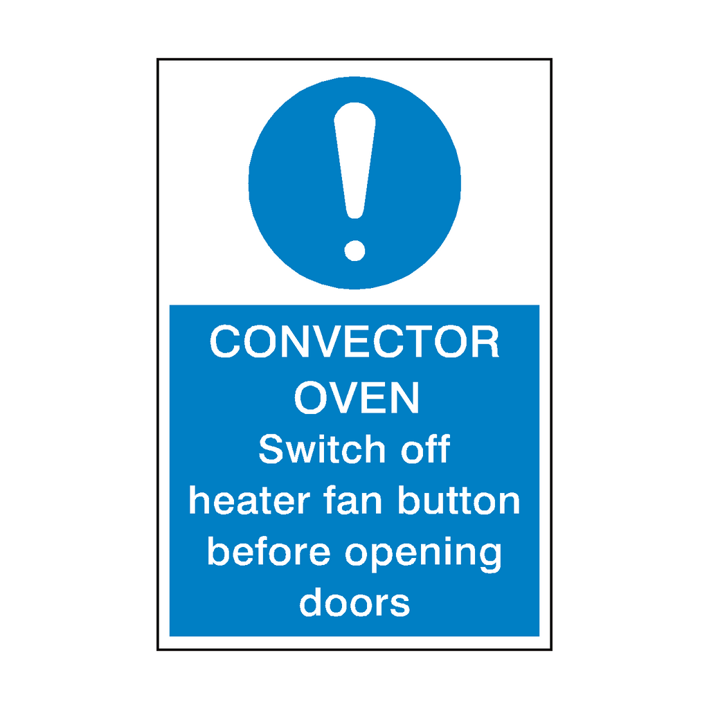 Convector Oven Safety Sticker | Safety-Label.co.uk