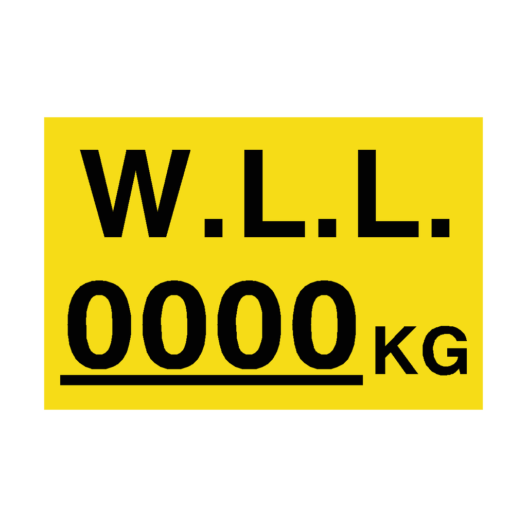 W.L.L Sign KG Yellow Custom Weight | Safety-Label.co.uk