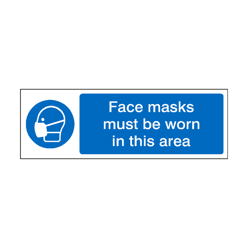 Face Masks Must Be Worn In This Area Sign | Safety-Label.co.uk