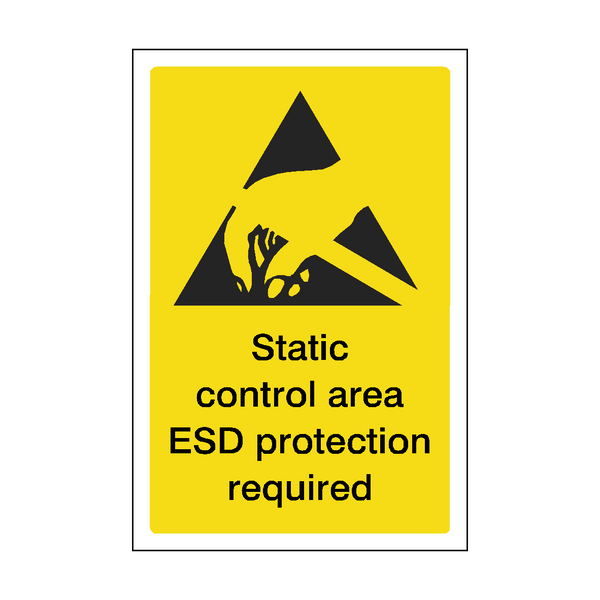 Static Control Area ESD Protection Required Safety Sign | Safety-Label ...