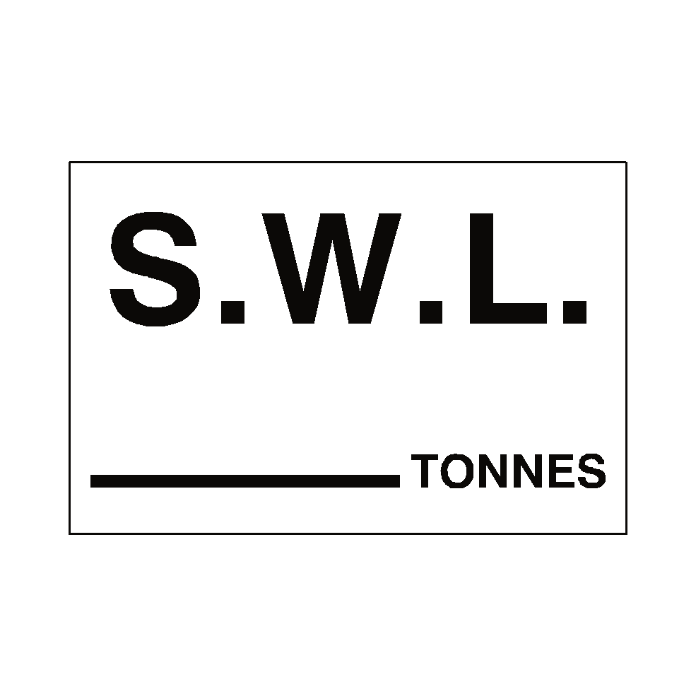 S.W.L Sign Tonnes White | Safety-Label.co.uk