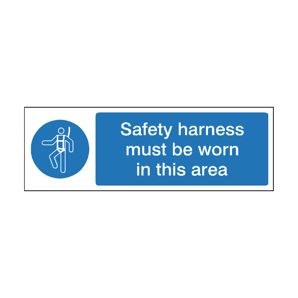 Safety Harness Must Be Worn In This Area Sign | Safety-Label.co.uk