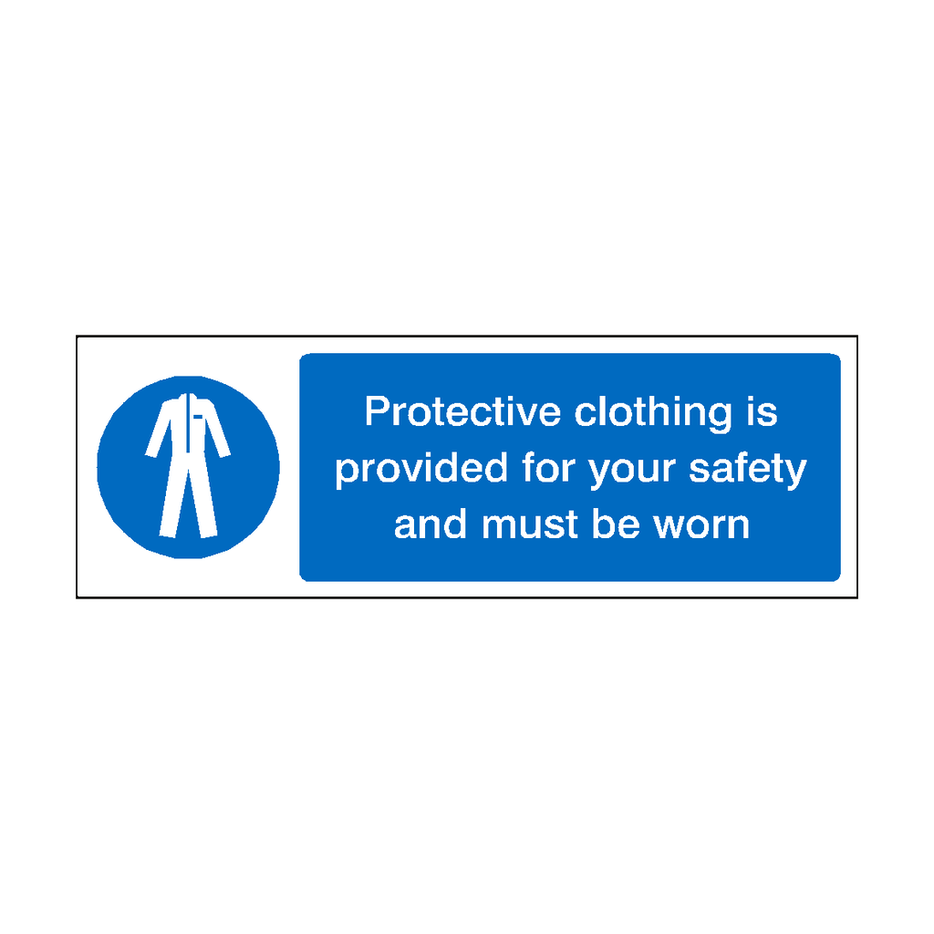 Protective Clothing Provided For Safety Sign | Safety-Label.co.uk