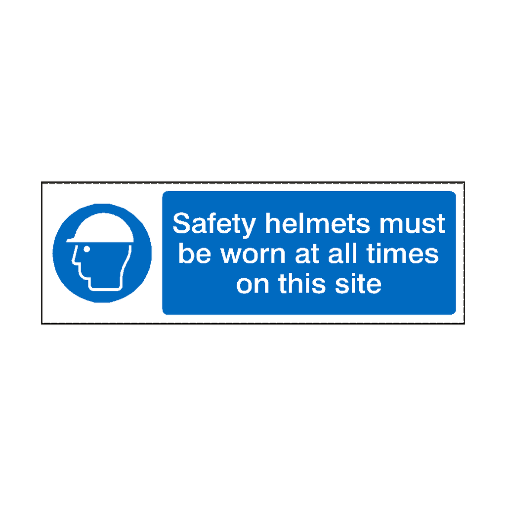 Safety Helmets Must Be Worn On This Site Landscape Sign