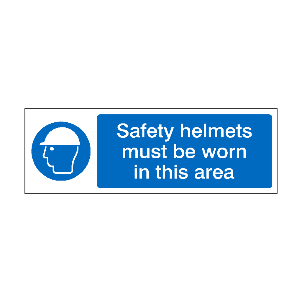 Safety Helmets Must Be Worn In This Area Landscape Sign