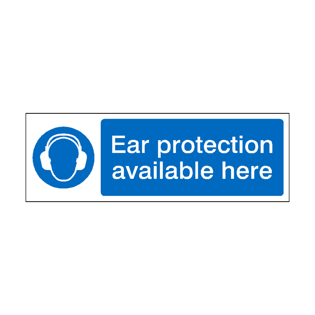 Ear Protection Available Here Sign | Safety-Label.co.uk