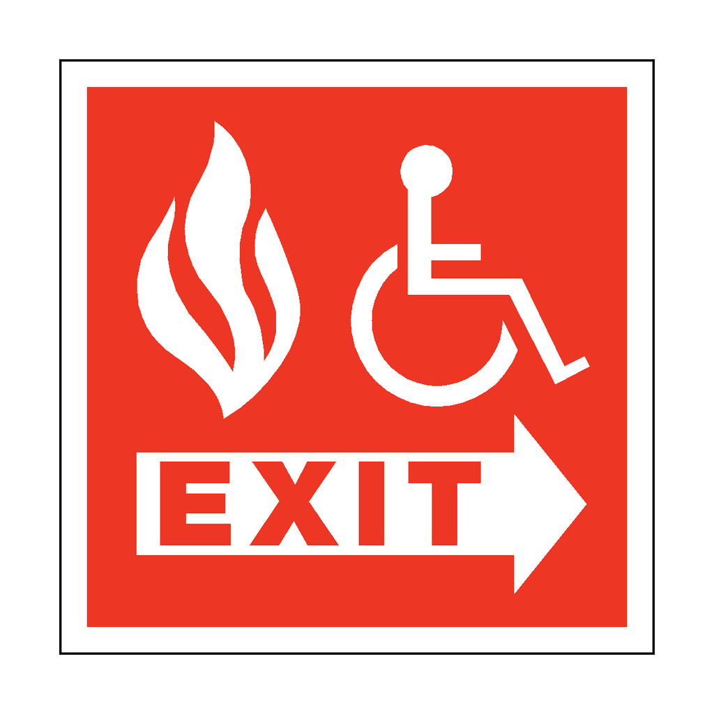 Fire Safety Exit Disabled Sign