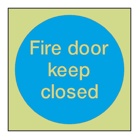 Fire Door Keep Closed Photoluminescent Sticker | Safety-Label.co.uk