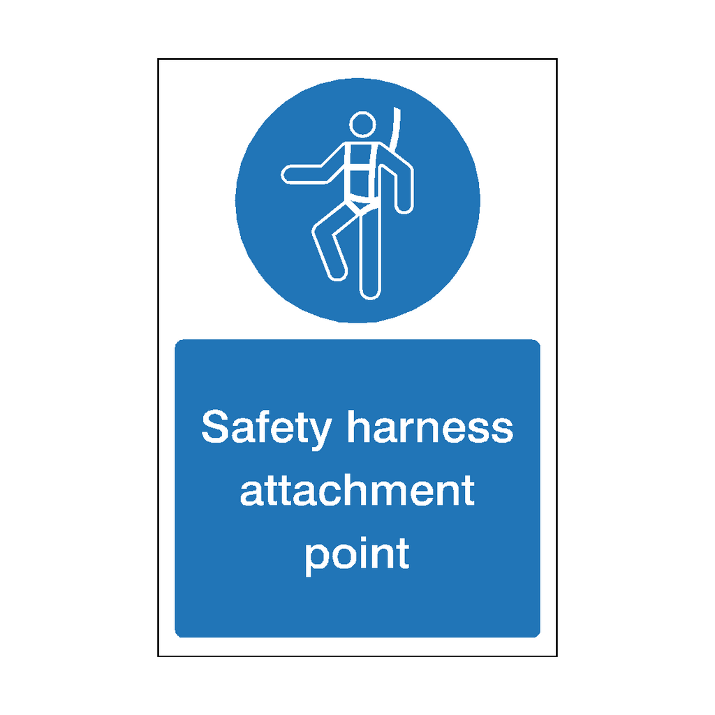 Safety Harness Attachment Point Mandatory Sign | Safety-Label.co.uk