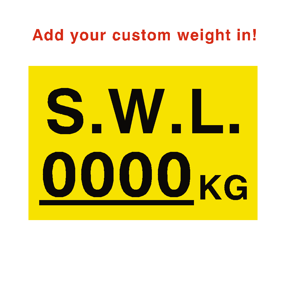 S.W.L Sign KG Yellow Custom Weight | Safety-Label.co.uk