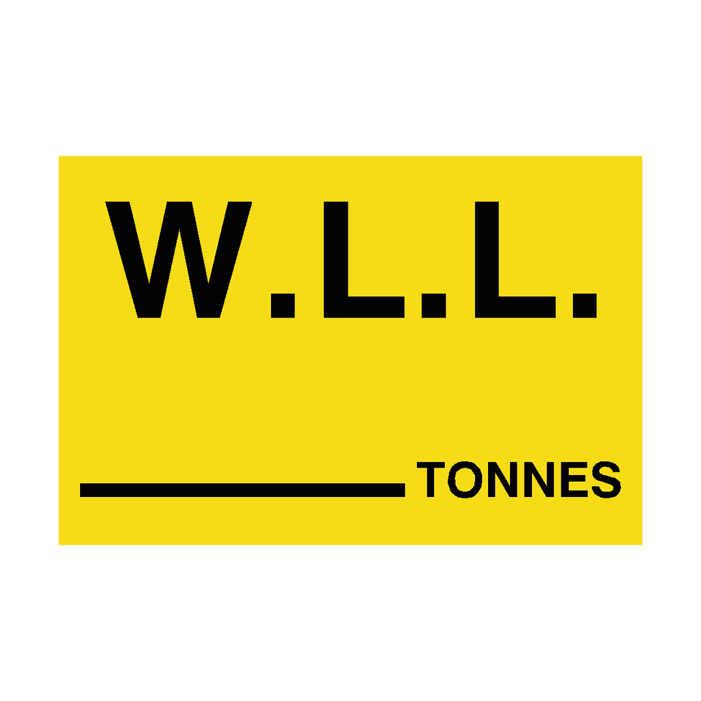 W.L.L Sign Tonnes Yellow | Safety-Label.co.uk