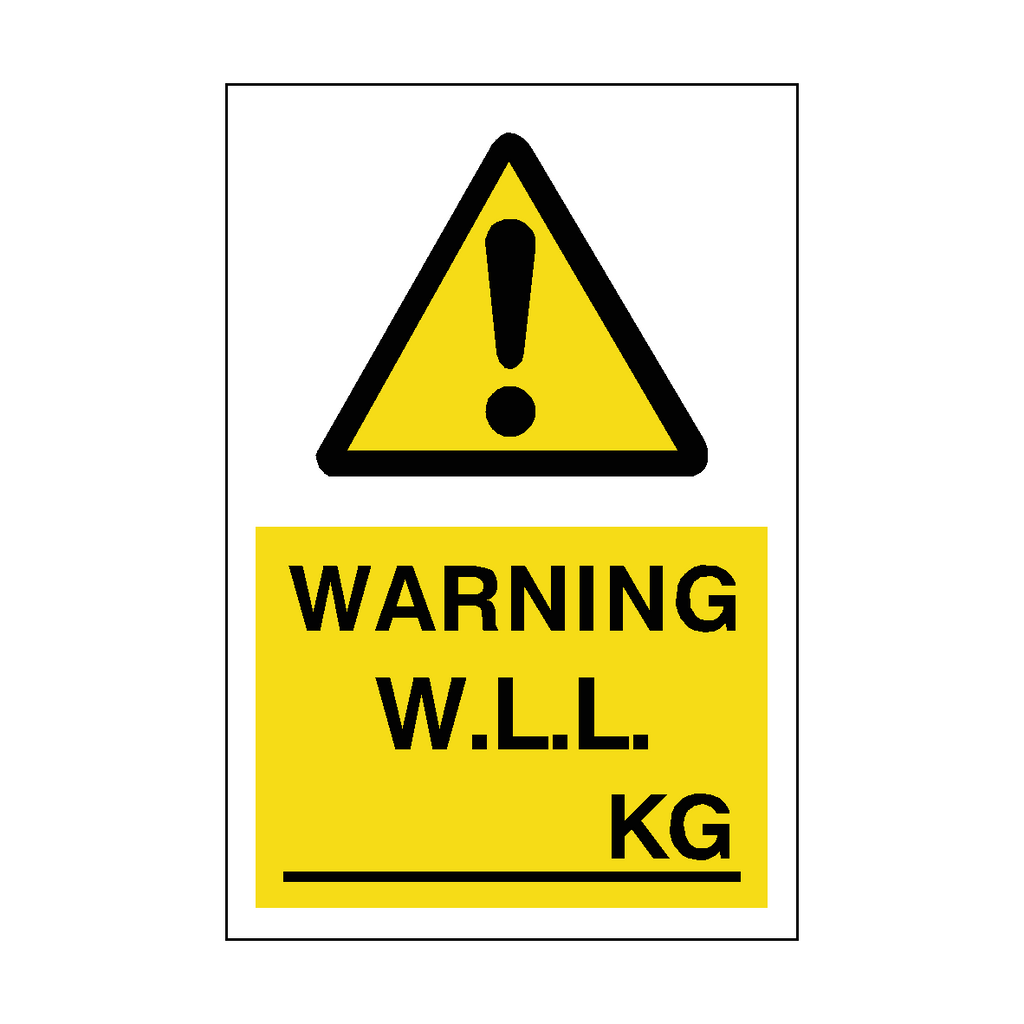 Working Load Limit Sign KG | Safety-Label.co.uk