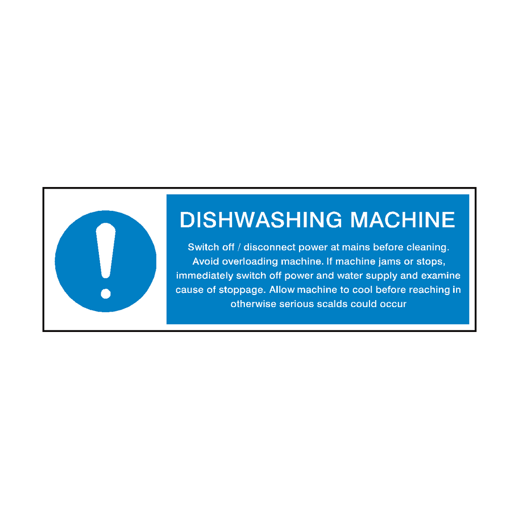 Dishwashing Machine Instructions Hygiene Sticker | Safety-Label.co.uk