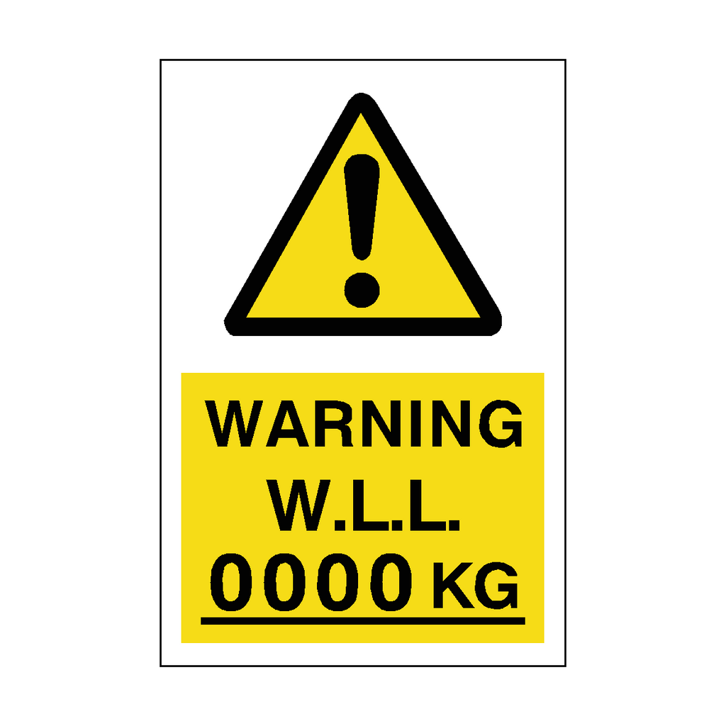 Working Load Limit Sign KG Custom Weight | Safety-Label.co.uk