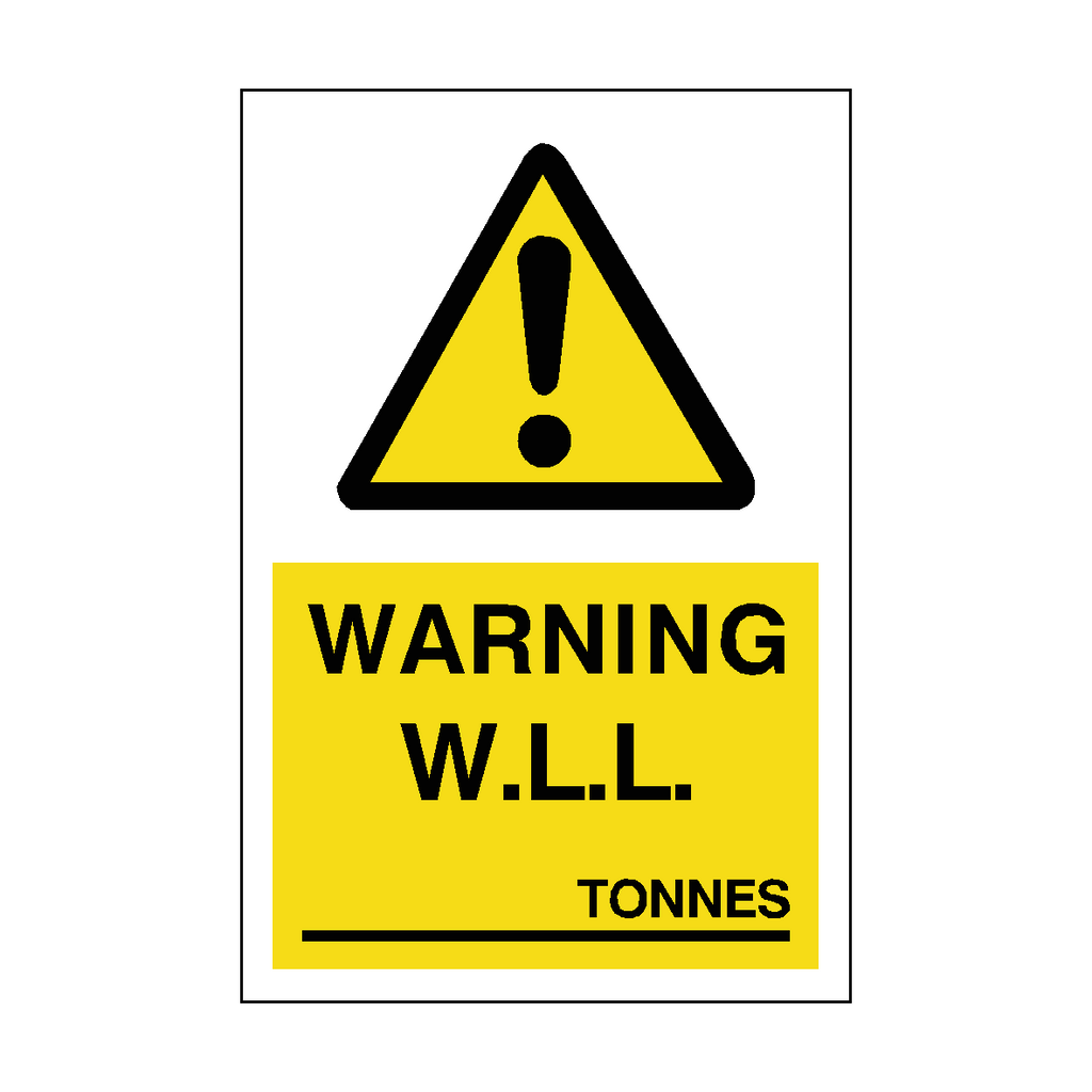 Working Load Limit Sign Tonnes | Safety-Label.co.uk