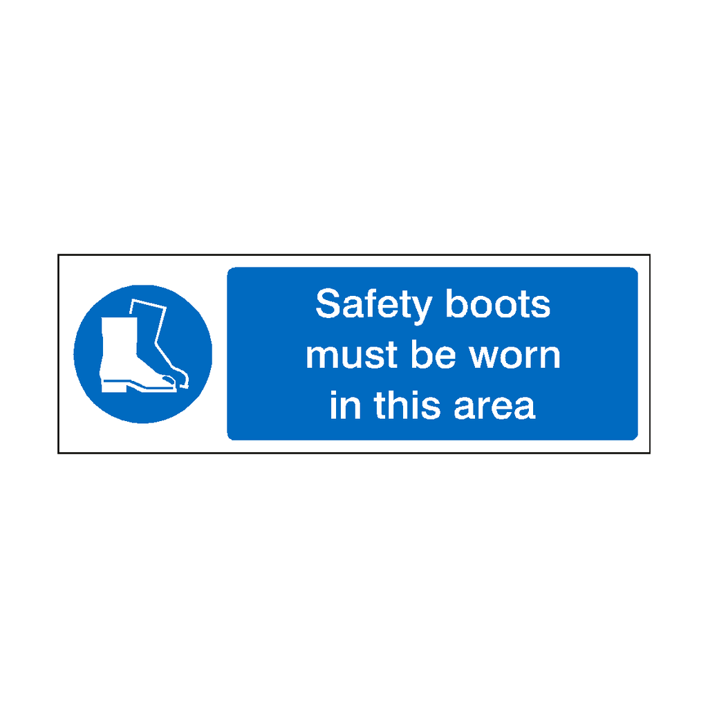 Safety Boots Must Be Worn In This Area Sign | Safety-Label.co.uk