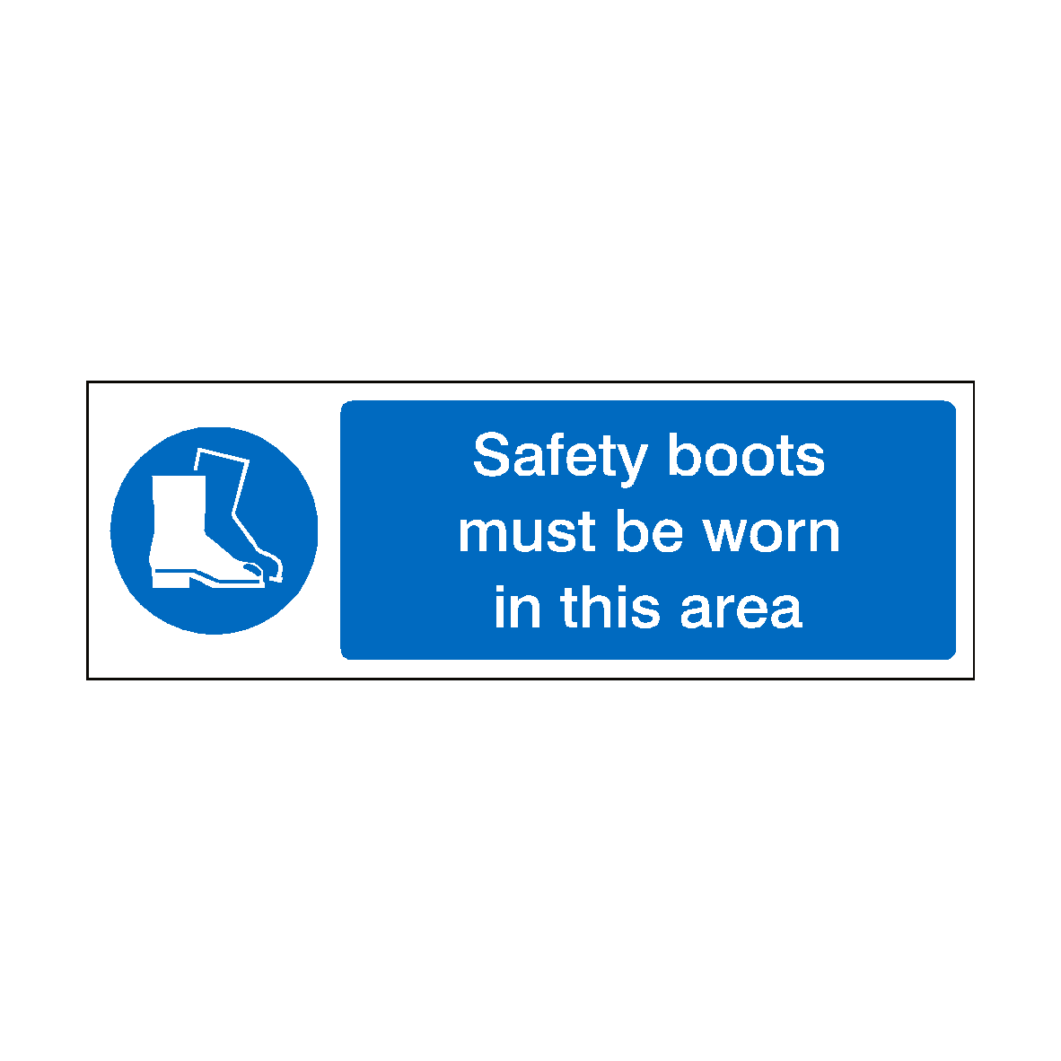 Safety Boots Must Be Worn In This Area Sign | Safety-Label.co.uk