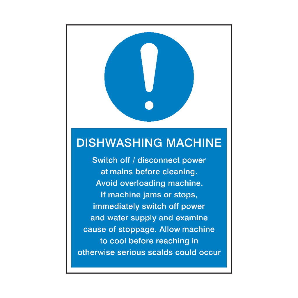 Dishwashing Machine Instructions Sticker | Safety-Label.co.uk