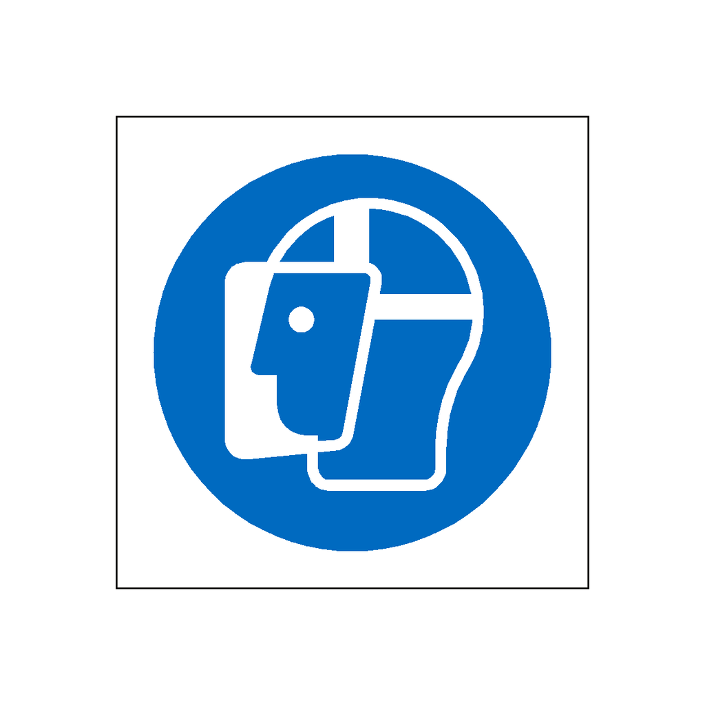 Wear Face Shield Symbol Sign | Safety-Label.co.uk