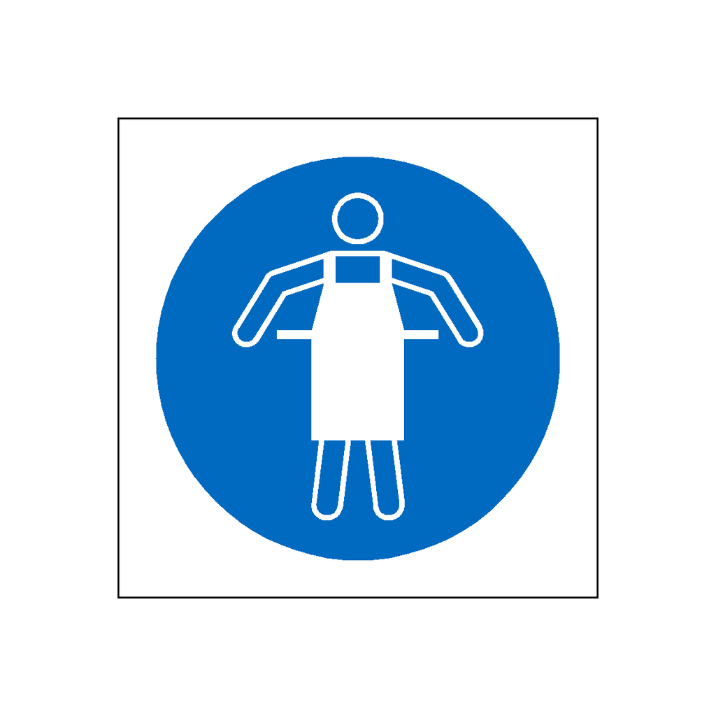 Use Protective Apron Symbol Sign | Safety-Label.co.uk