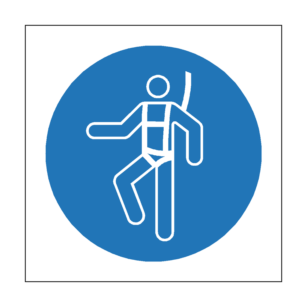 Wear Safety Harness Symbol Sign | Safety-Label.co.uk