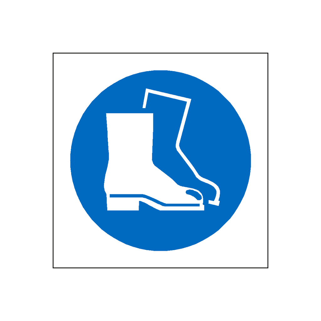 Wear Safety Footwear Symbol Sign | Safety-Label.co.uk