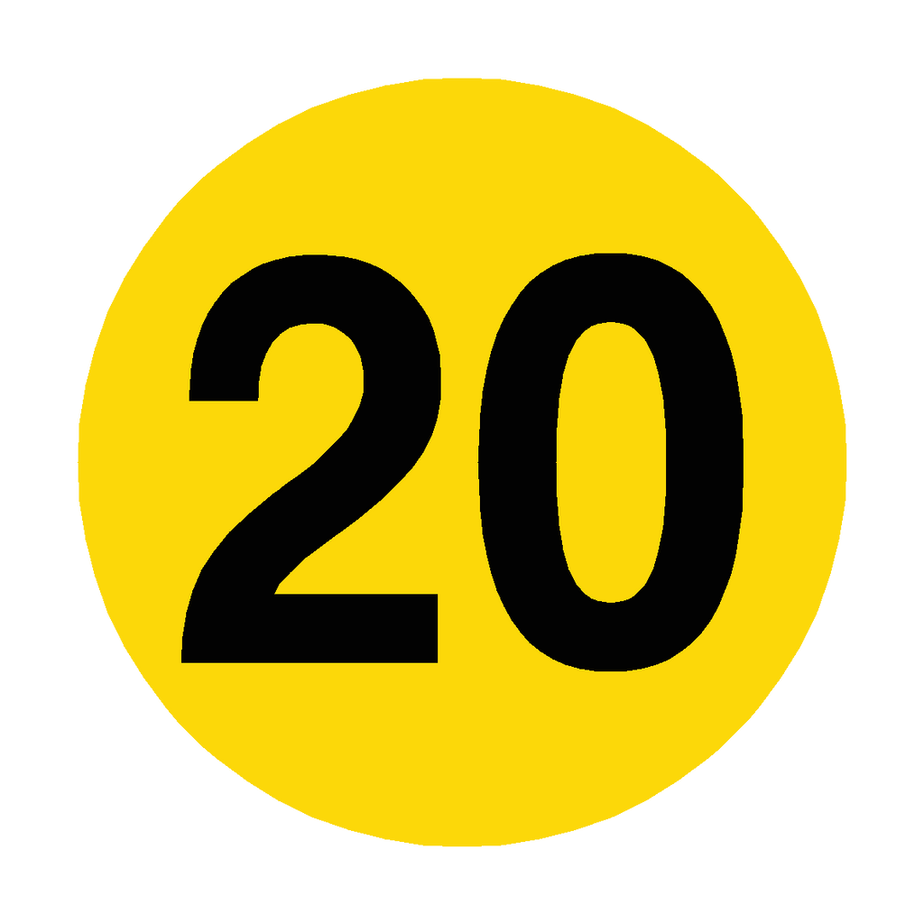 Number 20 Floor Marker | Safety-Label.co.uk