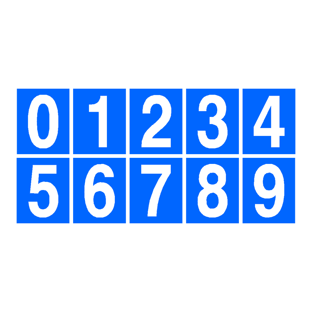 Blue Number Sign Pack 0 to 9 | Safety-Label.co.uk