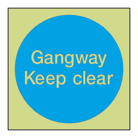 Gangway Keep Clear Door Photoluminescent Sticker | Safety-Label.co.uk