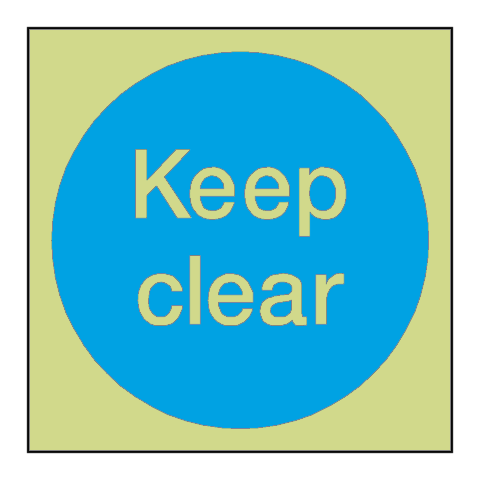 Keep Clear Door Photoluminescent Sticker | Safety-Label.co.uk