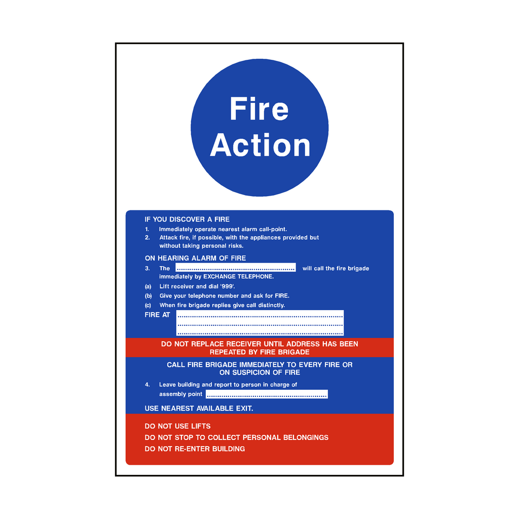 Fire Action Notice Version 2 Sign