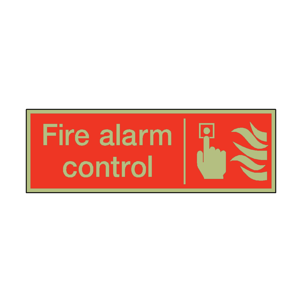 Photoluminescent Fire Alarm Control Safety Sign | Safety-Label.co.uk