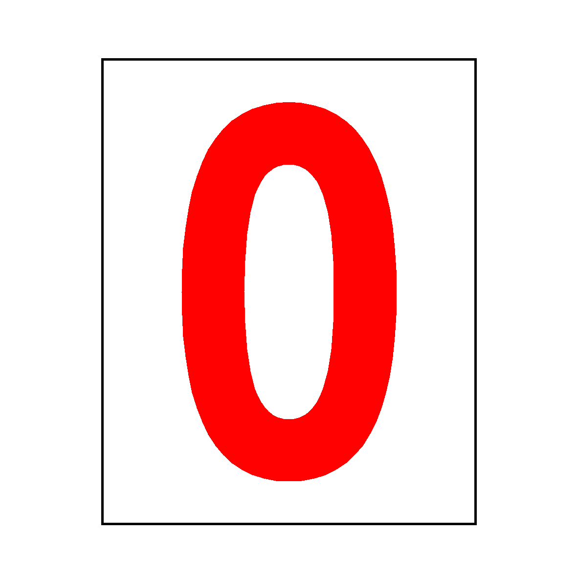 Number 0 Sign Red | Safety-Label.co.uk