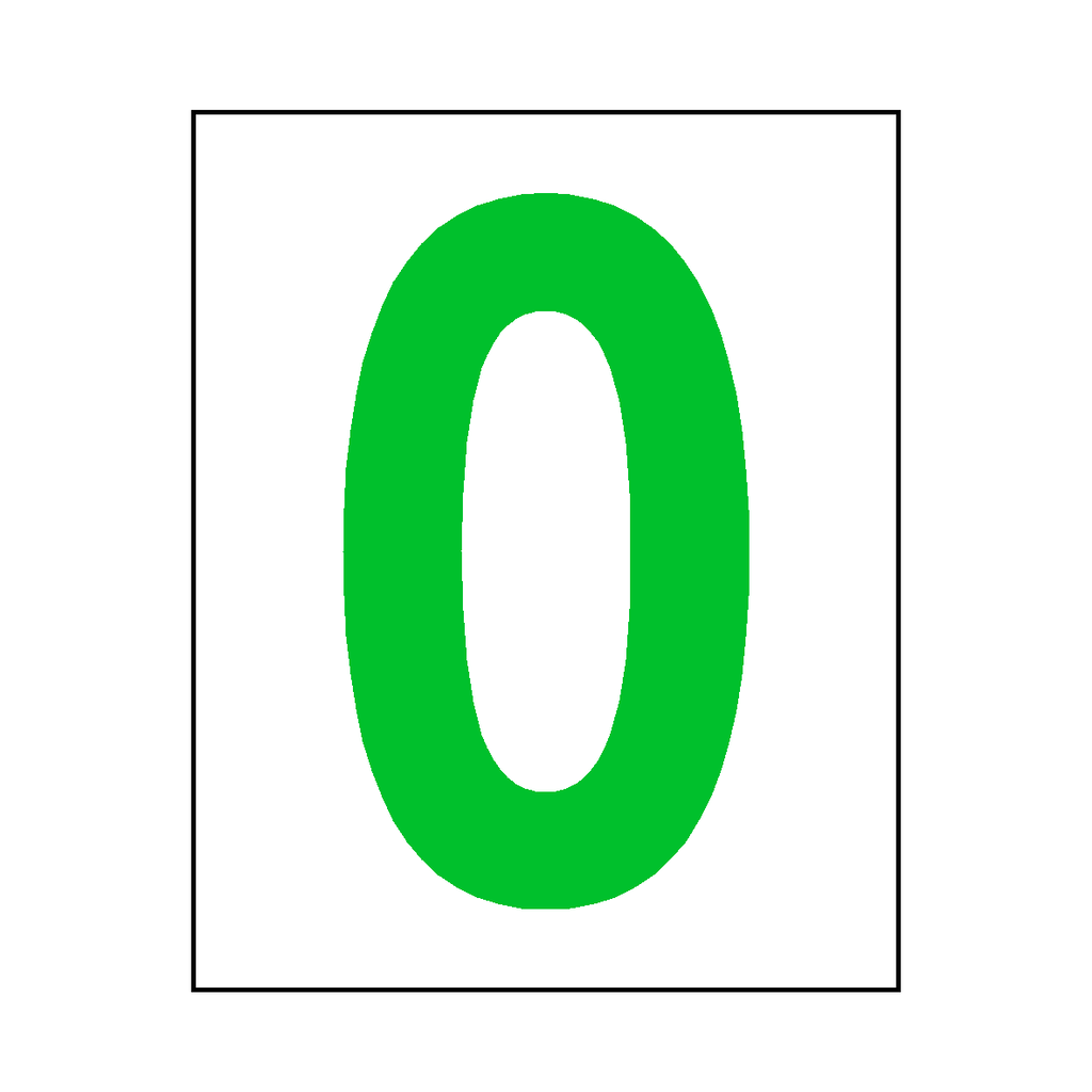 Number 0 Sign Green | Safety-Label.co.uk