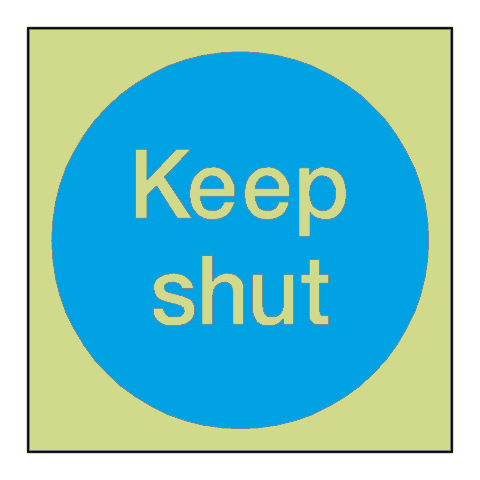 Keep Shut Door Photoluminescent Sign | Safety-Label.co.uk