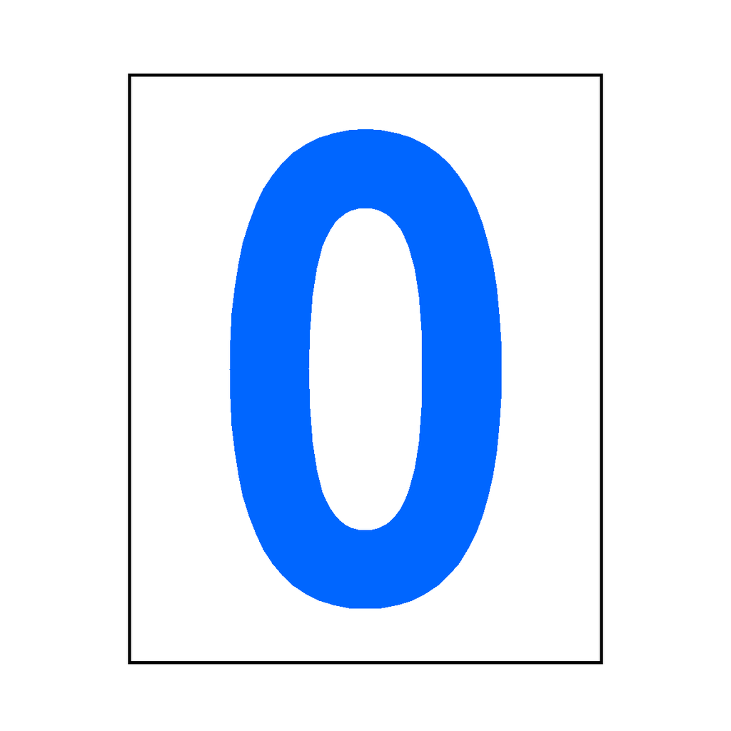 Number 0 Sign Blue | Safety-Label.co.uk