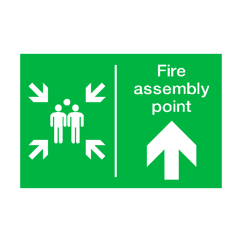 Fire Assembly Point Arrow Up Sign