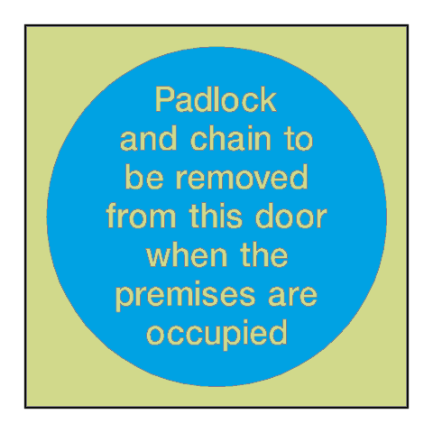 Padlock Removed Photoluminescent Sticker | Safety-Label.co.uk