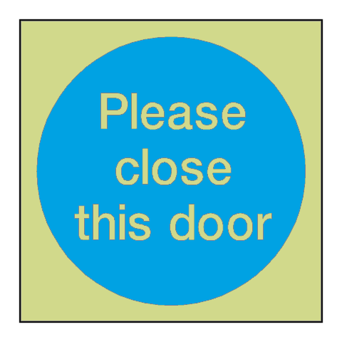 Please Close This Door Photoluminescent Sign | Safety-Label.co.uk