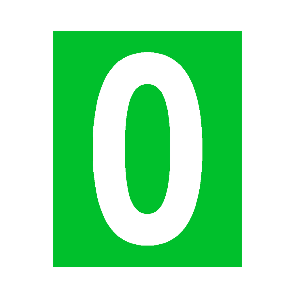 Green Number 0 Sign | Safety-Label.co.uk