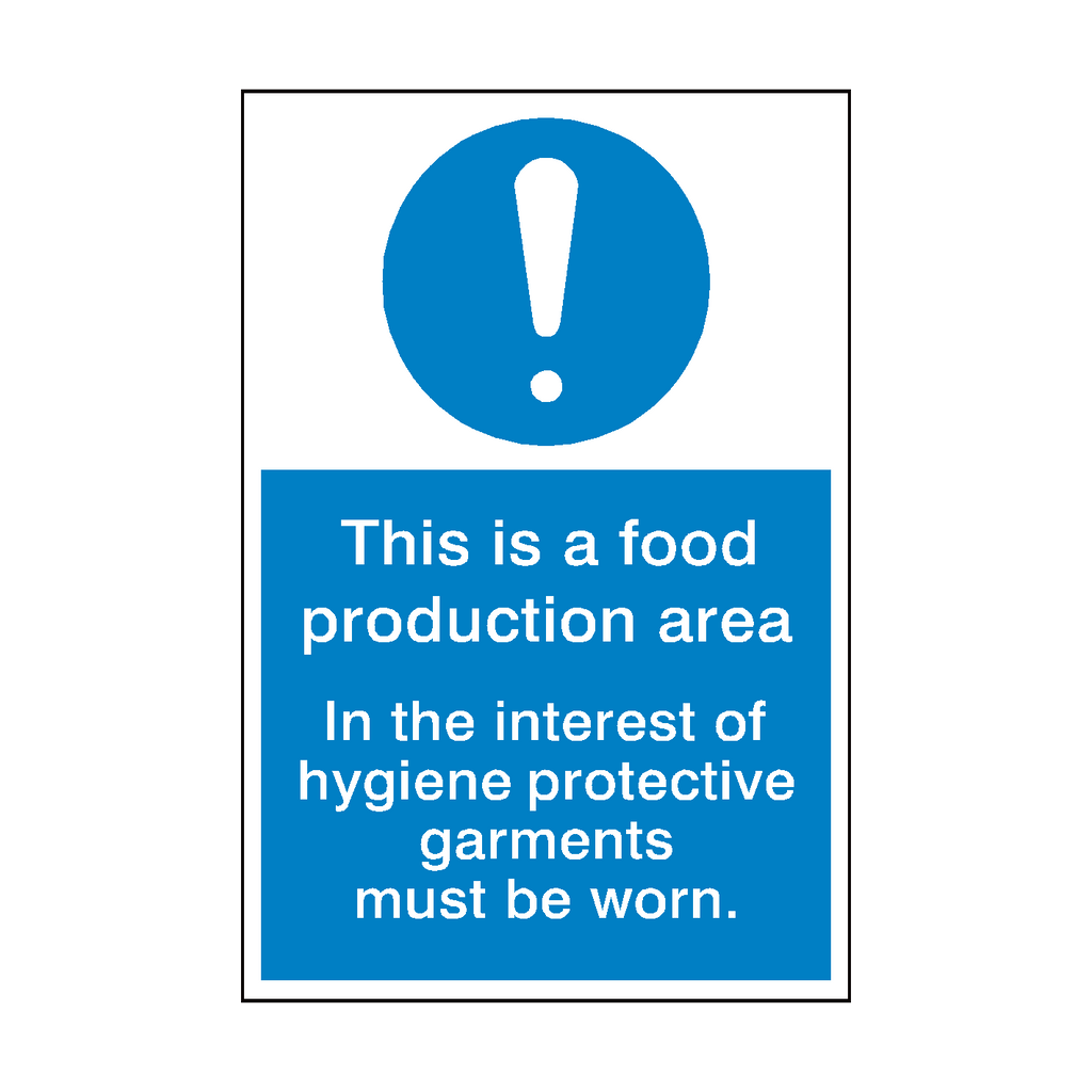 Food Production Area Sticker | Safety-Label.co.uk