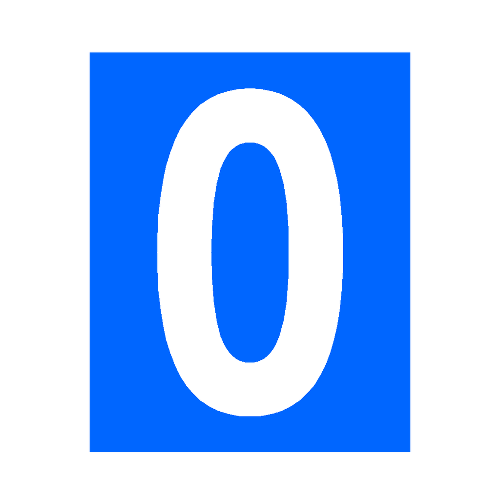 Blue Number 0 Sign | Safety-Label.co.uk