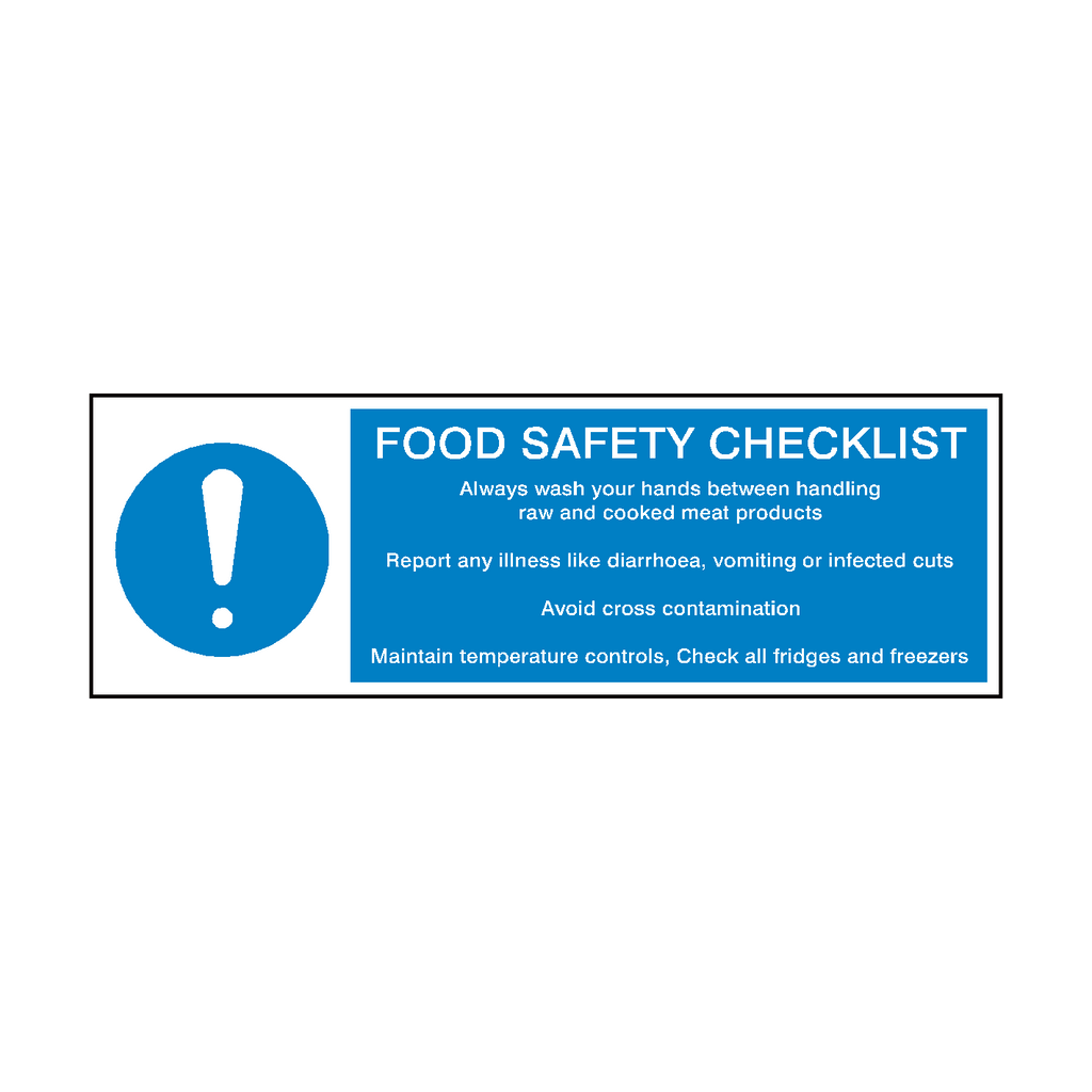 Food Safety Checklist Hygiene Sticker | Safety-Label.co.uk