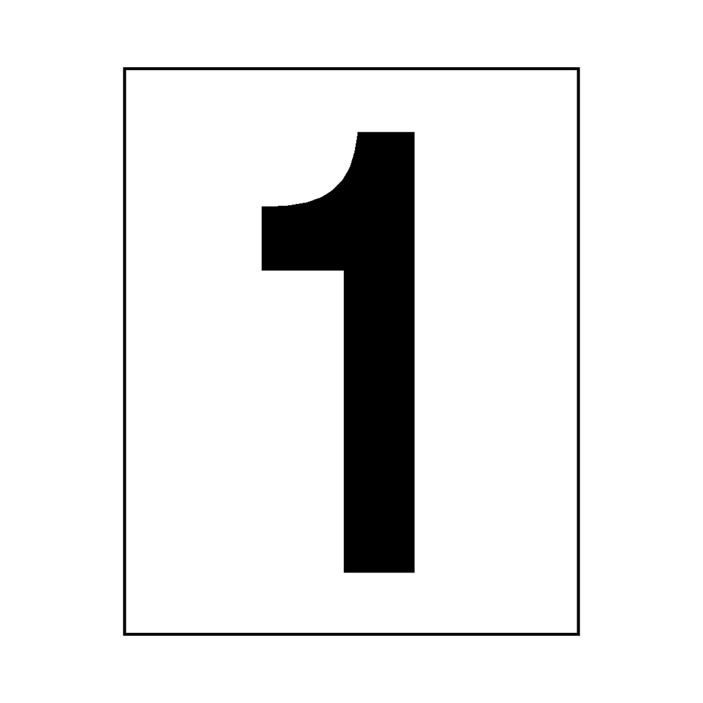 Number 1 Sign Black | Safety-Label.co.uk