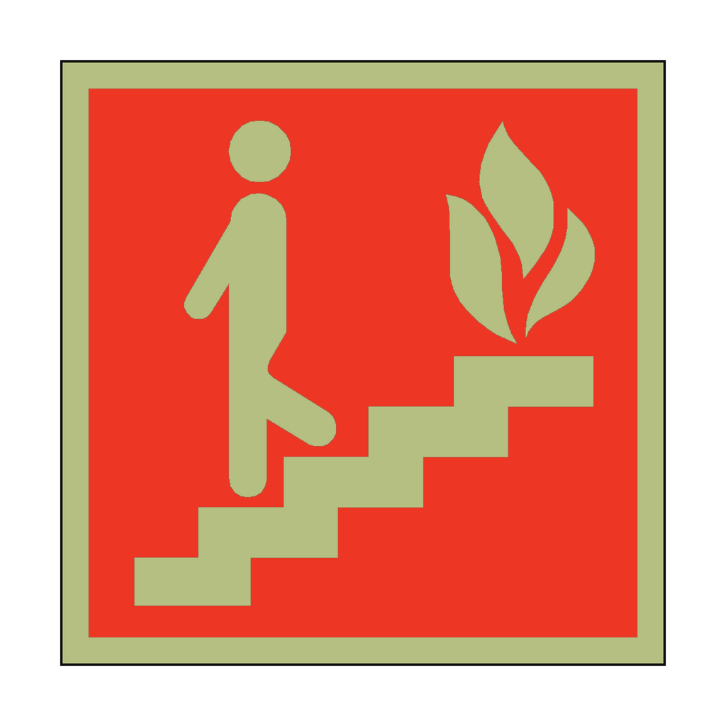 Photoluminescent Fire Exit Steps Safety Sign | Safety-Label.co.uk