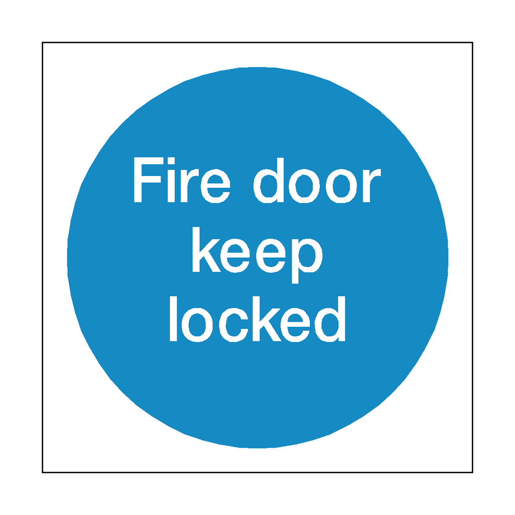 Fire Door Keep Locked Sticker