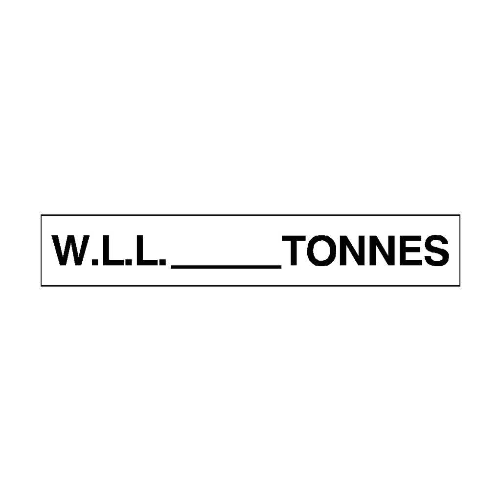 W.L.L Sign Tonnes White | Safety-Label.co.uk