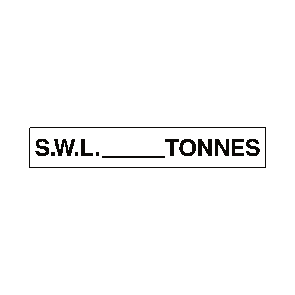 S.W.L Sign Tonnes White | Safety-Label.co.uk